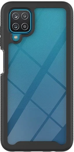 Samsung Galaxy A12 Hoesje Volledig Schokbestendig Hybride Cover Zwart afbeelding 2