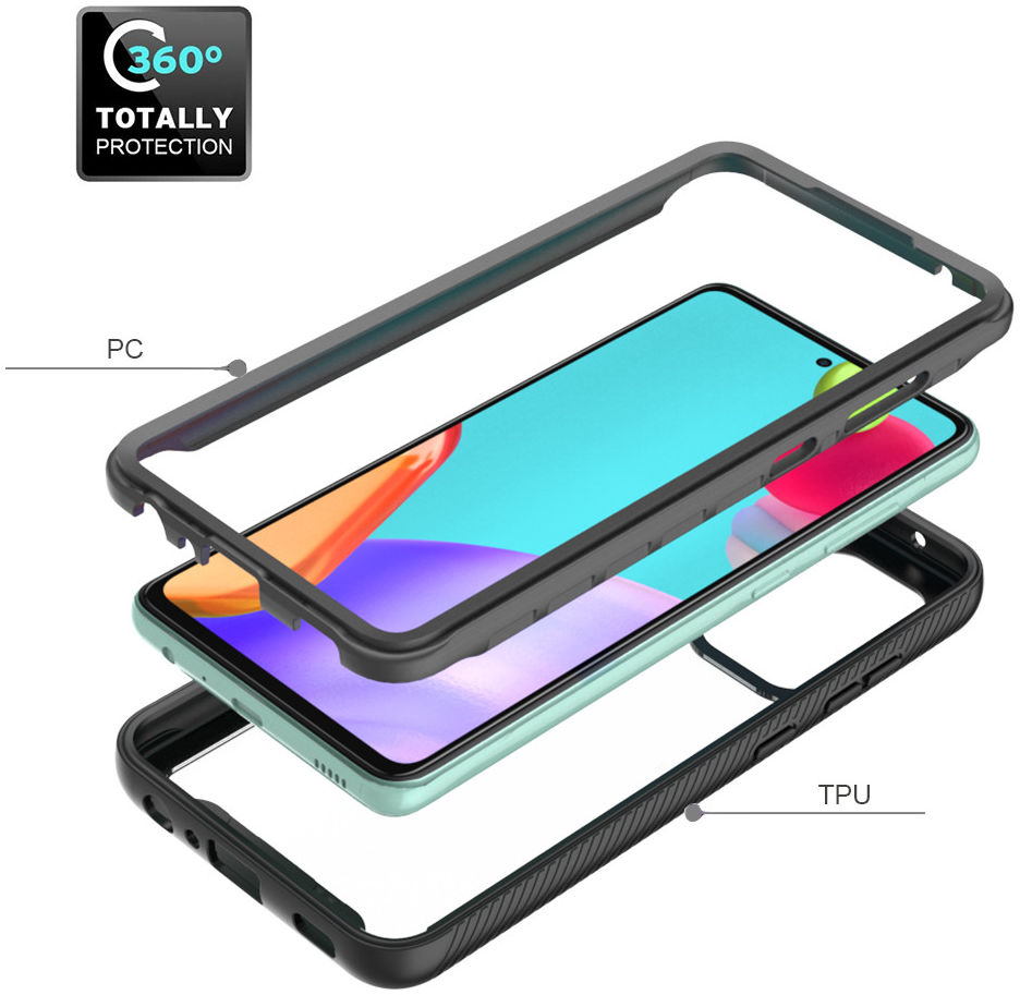 Samsung Galaxy A52 / A52S Hoesje Volledig Schokbestendig Cover Zwart afbeelding 4