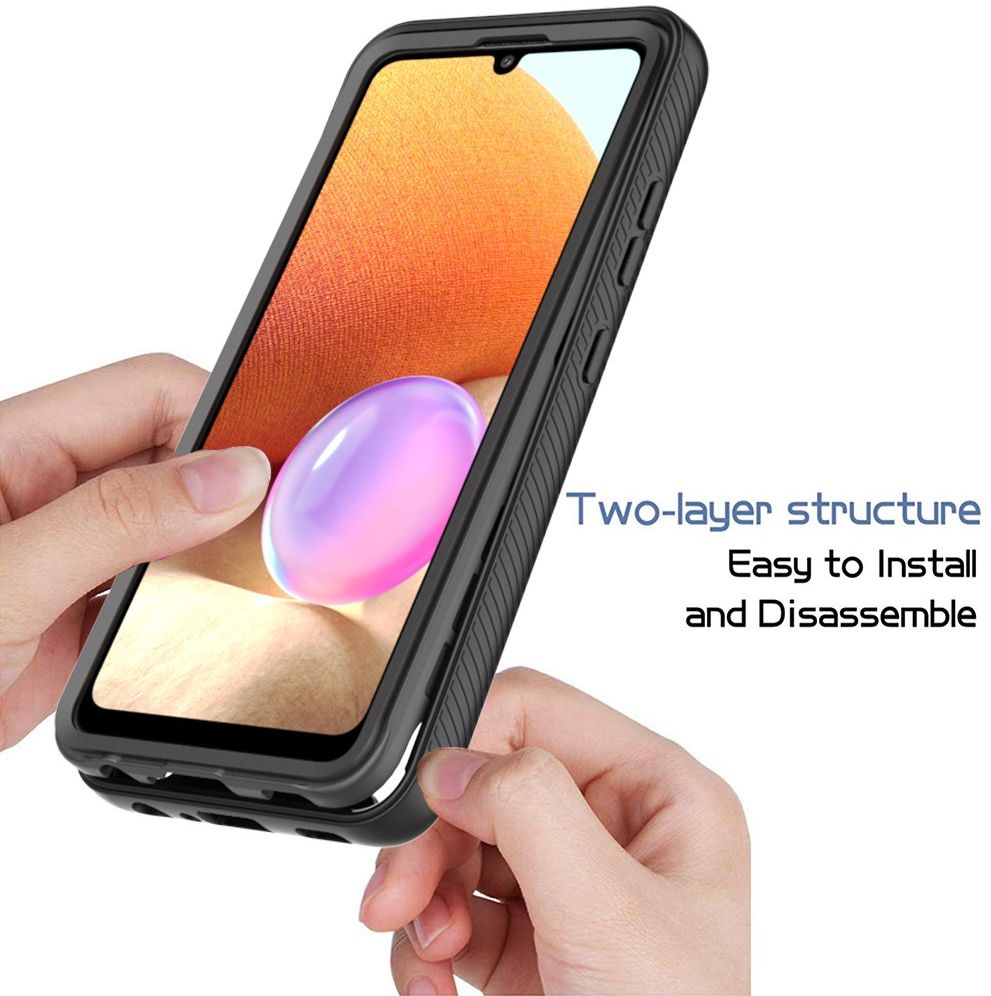 Samsung Galaxy A32 4G Hoesje Volledig Schokbestendig Cover Zwart afbeelding 6