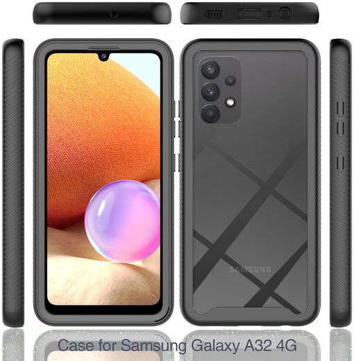 Samsung Galaxy A32 4G Hoesje Volledig Schokbestendig Cover Zwart afbeelding 7