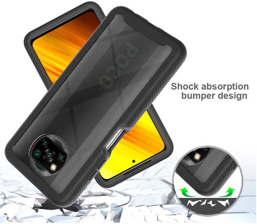 Xiaomi Poco X3 / X3 Pro Hoesje Volledig Schokbestendig Cover Zwart afbeelding 2