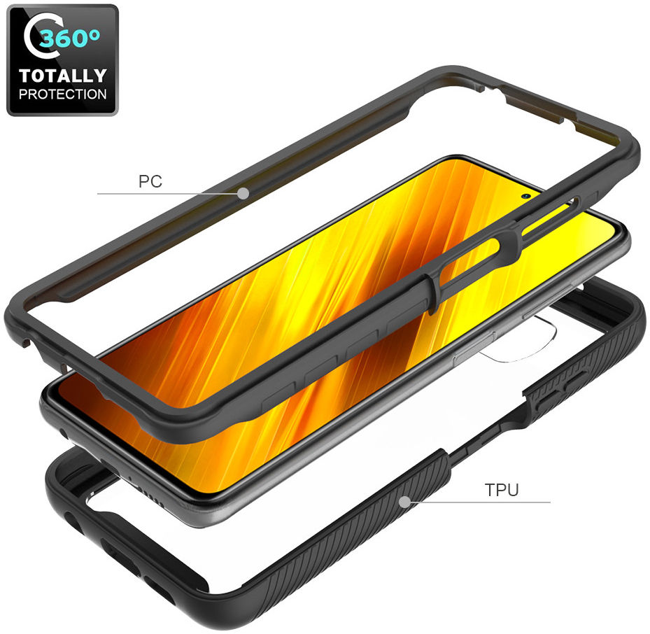 Xiaomi Poco X3 / X3 Pro Hoesje Volledig Schokbestendig Cover Zwart afbeelding 4