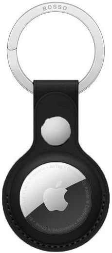 Rosso Deluxe Apple AirTag Sleutelhanger Echt Leer Hoesje Zwart afbeelding 1