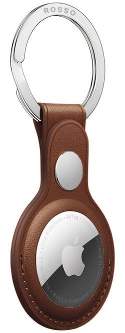 Rosso Deluxe Apple AirTag Sleutelhanger Echt Leer Hoesje Bruin afbeelding 7