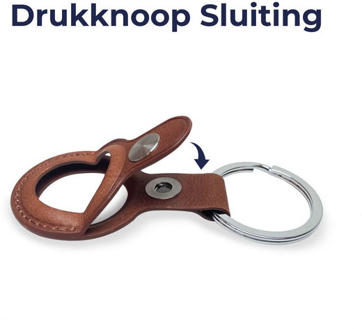 Rosso Deluxe Apple AirTag Sleutelhanger Echt Leer Hoesje Bruin afbeelding 3