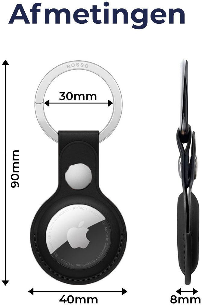 Rosso Deluxe Apple AirTag Sleutelhanger Echt Leer Hoesje Bruin afbeelding 9