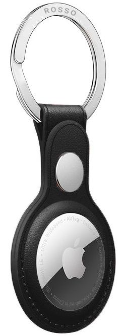 Rosso Element Apple AirTag Sleutelhanger Kunstleer Hoesje Zwart afbeelding 7