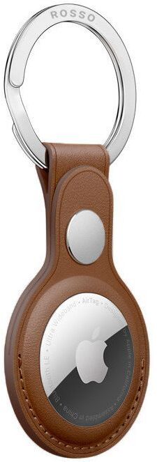 Rosso Element Apple AirTag Sleutelhanger Kunstleer Hoesje Bruin afbeelding 7