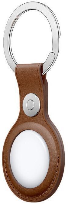 Rosso Element Apple AirTag Sleutelhanger Kunstleer Hoesje Bruin afbeelding 8