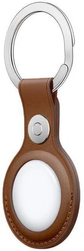 Rosso Element Apple AirTag Sleutelhanger Kunstleer Hoesje Bruin afbeelding 8