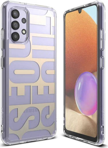 Ringke Fusion Samsung Galaxy A32 4G Hoesje Seoul Print Transparant afbeelding 2