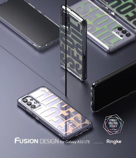 Ringke Fusion Samsung Galaxy A32 4G Hoesje Seoul Print Transparant afbeelding 4