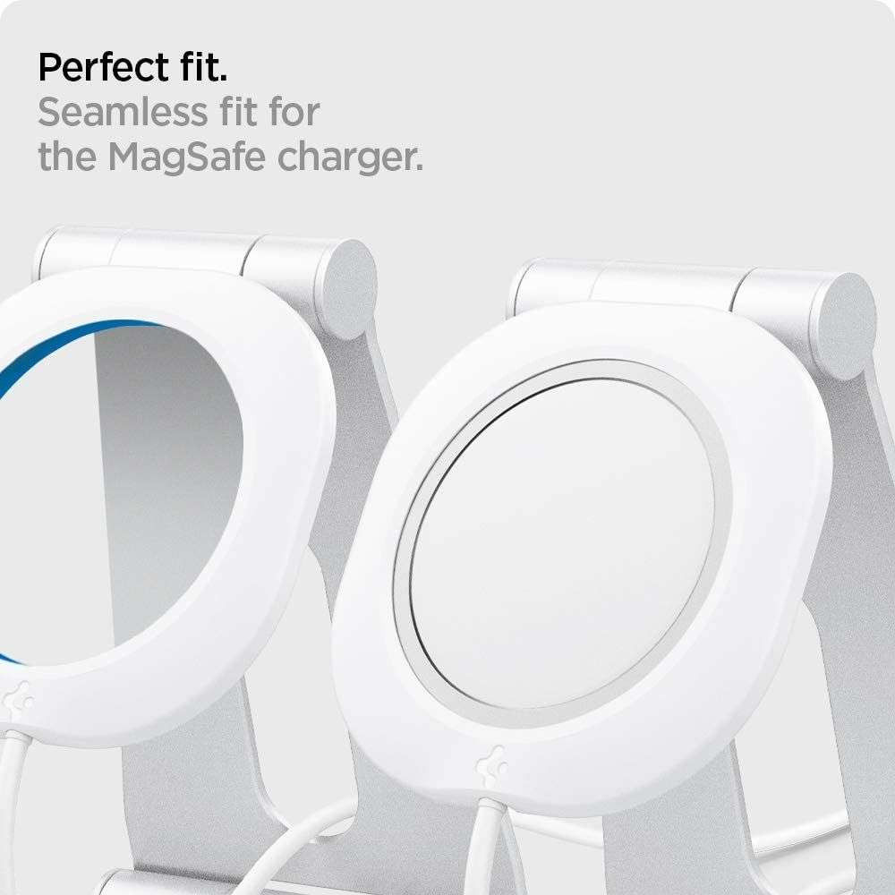 Spigen MagFit S Apple MagSafe Verstelbare Aluminium Houder Wit afbeelding 10