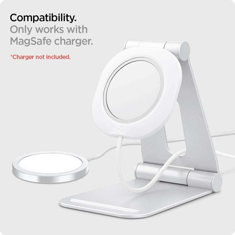 Spigen MagFit S Apple MagSafe Verstelbare Aluminium Houder Wit afbeelding 13
