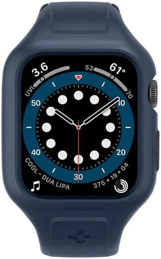 Spigen Liquid Air Pro Apple Watch 44MM Hoesje met Band Siliconen Blauw afbeelding 3