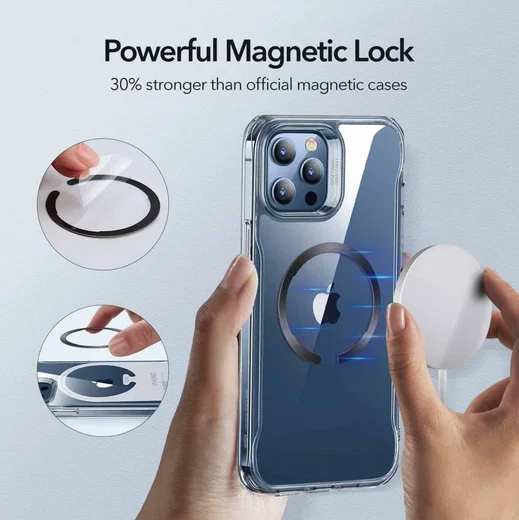 ESR HaloLock Universele Magnetische Ring voor MagSafe Zwart en Zilver afbeelding 3