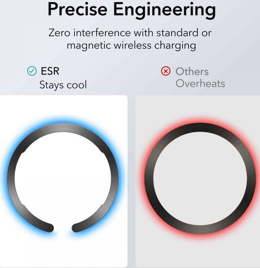 ESR HaloLock Universele Magnetische Ring voor MagSafe Zwart en Zilver afbeelding 7