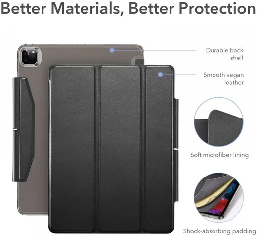ESR Ascend Apple iPad Pro 12.9 (2021) Hoes met Screen Protector Zwart afbeelding 2