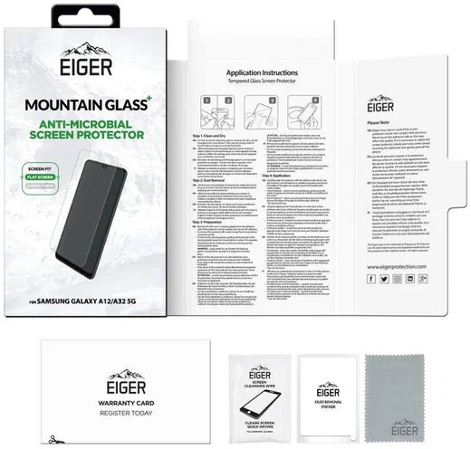 Eiger Plus Samsung Galaxy A12/A32 5G Screen Protector Antibacterieel afbeelding 4