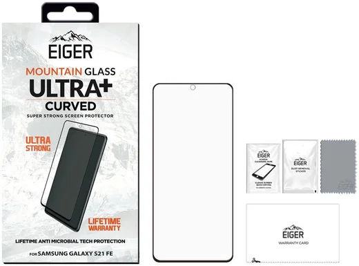 Eiger Ultra+ Samsung S21 FE Tempered Glass Antibacterieel Gebogen afbeelding 2
