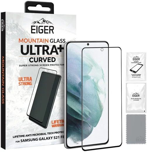 Eiger Ultra+ Samsung S21 FE Tempered Glass Antibacterieel Gebogen afbeelding 5