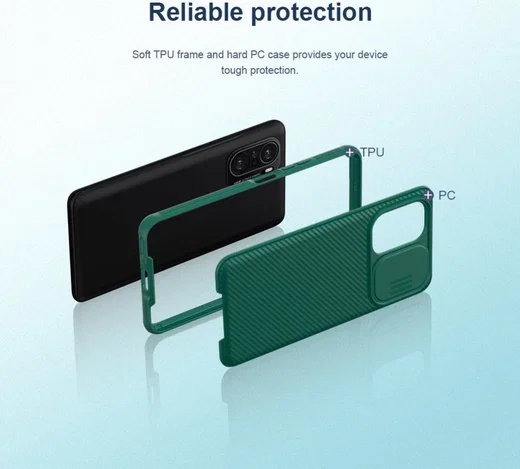 Nillkin CamShield Xiaomi Poco F3 / Mi 11i Hoesje Camera Slider Zwart afbeelding 11