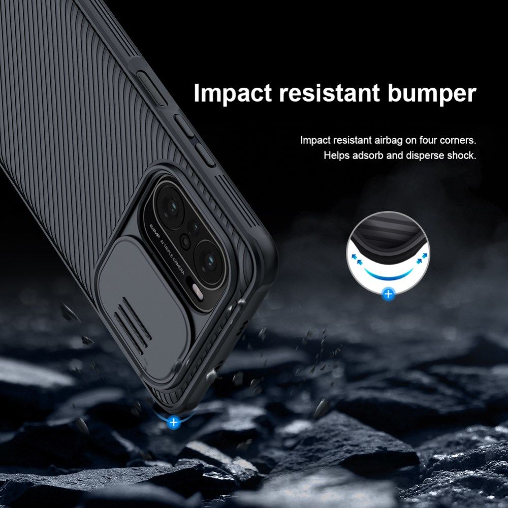 Nillkin CamShield Xiaomi Poco F3 / Mi 11i Hoesje Camera Slider Zwart afbeelding 4
