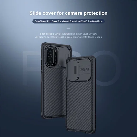 Nillkin CamShield Xiaomi Poco F3 / Mi 11i Hoesje Camera Slider Zwart afbeelding 9