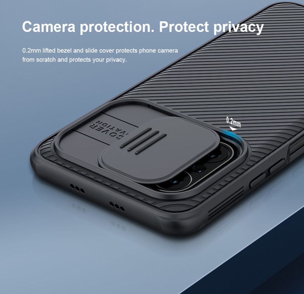 Nillkin CamShield Xiaomi Poco F3 / Mi 11i Hoesje Camera Slider Zwart afbeelding 10
