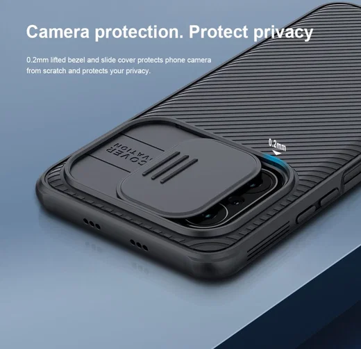 Nillkin CamShield Xiaomi Poco F3 / Mi 11i Hoesje Camera Slider Zwart afbeelding 10