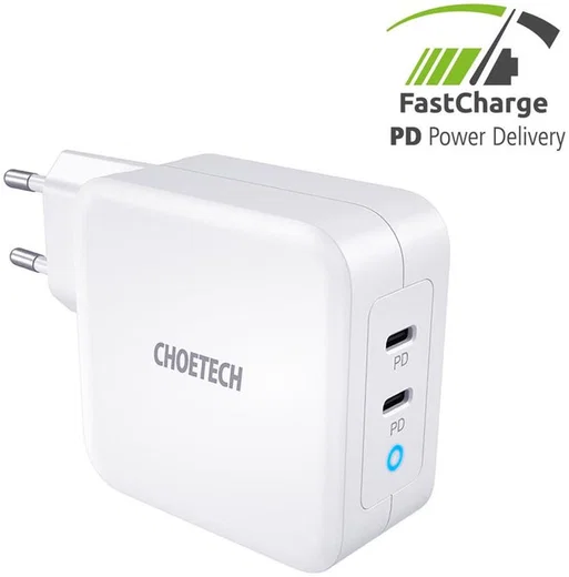 Choetech 100W Power Delivery USB-C Snellader voor Laptop / Macbook Wit afbeelding 1