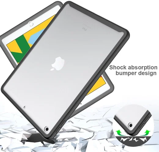iPad 10.2 (2019/2020/2021) Hoes Volledig Schokbestendig Cover Zwart afbeelding 4