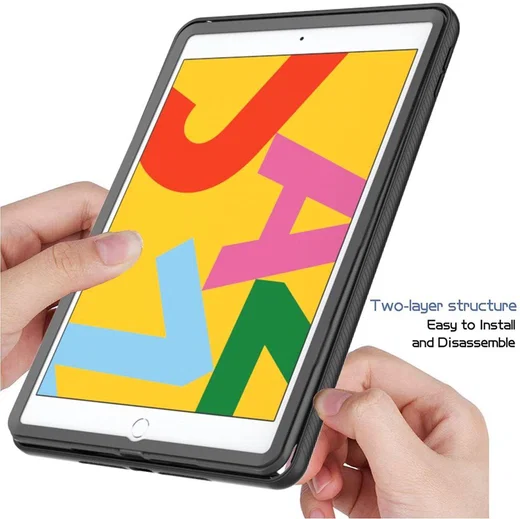 iPad 10.2 (2019/2020/2021) Hoes Volledig Schokbestendig Cover Zwart afbeelding 5