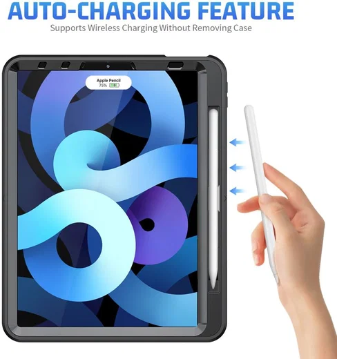 Apple iPad Air 2020 / 2022 Hoes met Handriem En Kickstand Zwart afbeelding 6