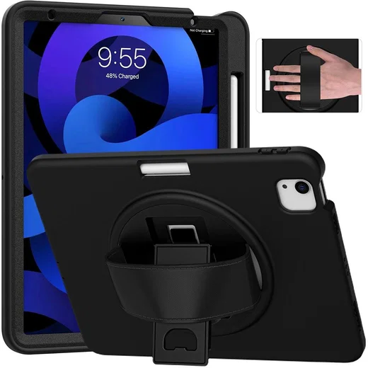 Apple iPad Air (2020/2022) / Pro 11 Hybride Hoesje Handriem Zwart afbeelding 5