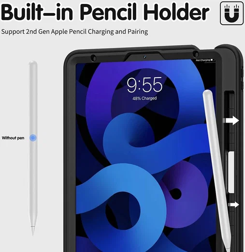 Apple iPad Air (2020/2022) / Pro 11 Hybride Hoesje Handriem Zwart afbeelding 15