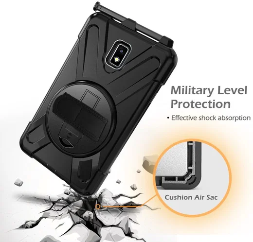 Samsung Galaxy Tab Active 2 Hybride Hoesje met Handriem Zwart afbeelding 2