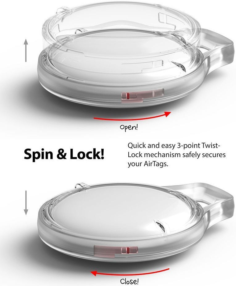 Ringke Apple AirTag Slim Sleutelhanger TPU 4-Pack Transparant afbeelding 10