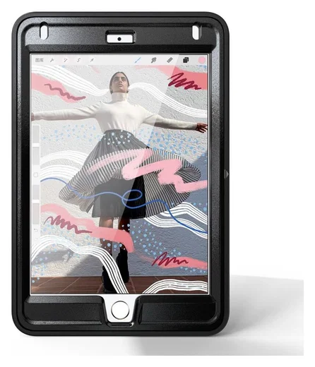 Apple iPad Mini 5/4/3/2/1 Hybride Kickstand Hoesje Handriem Zwart afbeelding 14