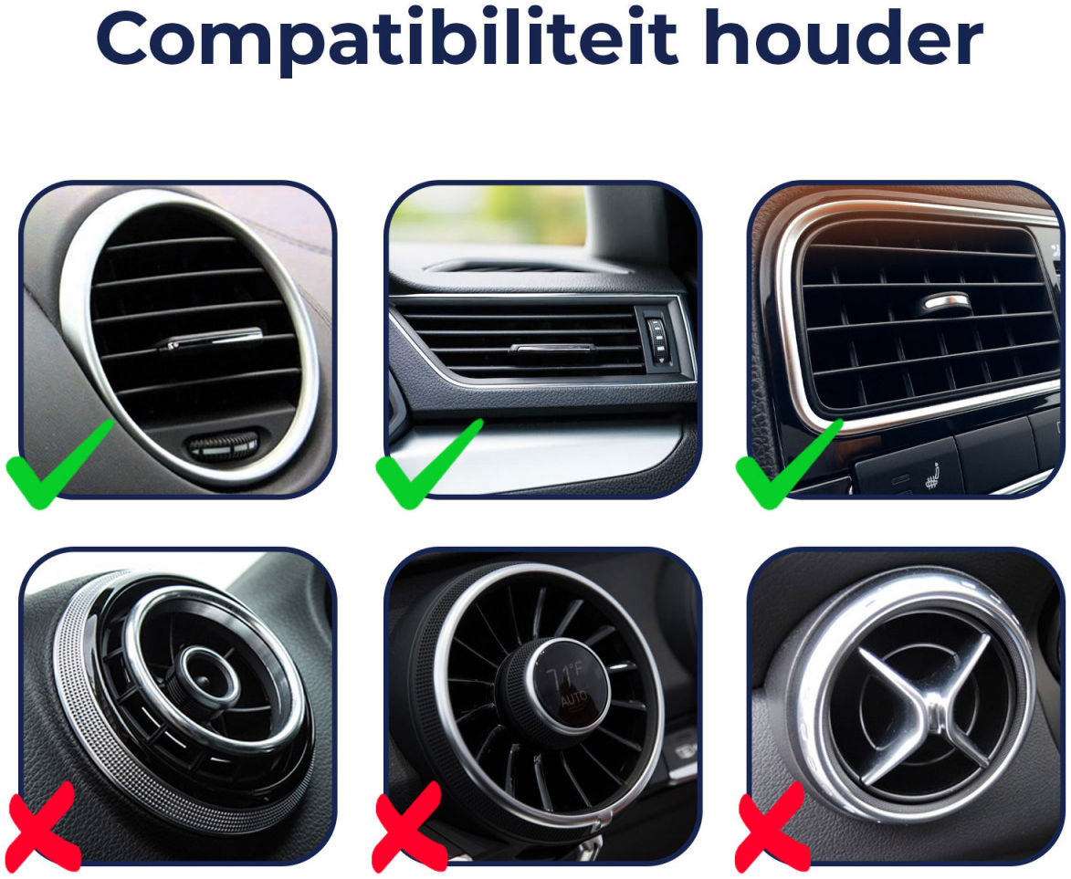 Rosso Universele Telefoonhouder Auto voor Ventilatierooster Zwart afbeelding 5