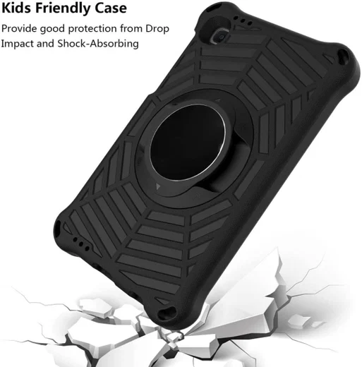 Samsung Galaxy Tab A7 Lite Hoes 360 Graden Kickstand Back Cover Zwart afbeelding 3