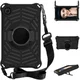 Samsung Galaxy Tab A7 Lite Hoes 360 Graden Kickstand Back Cover Zwart afbeelding 4