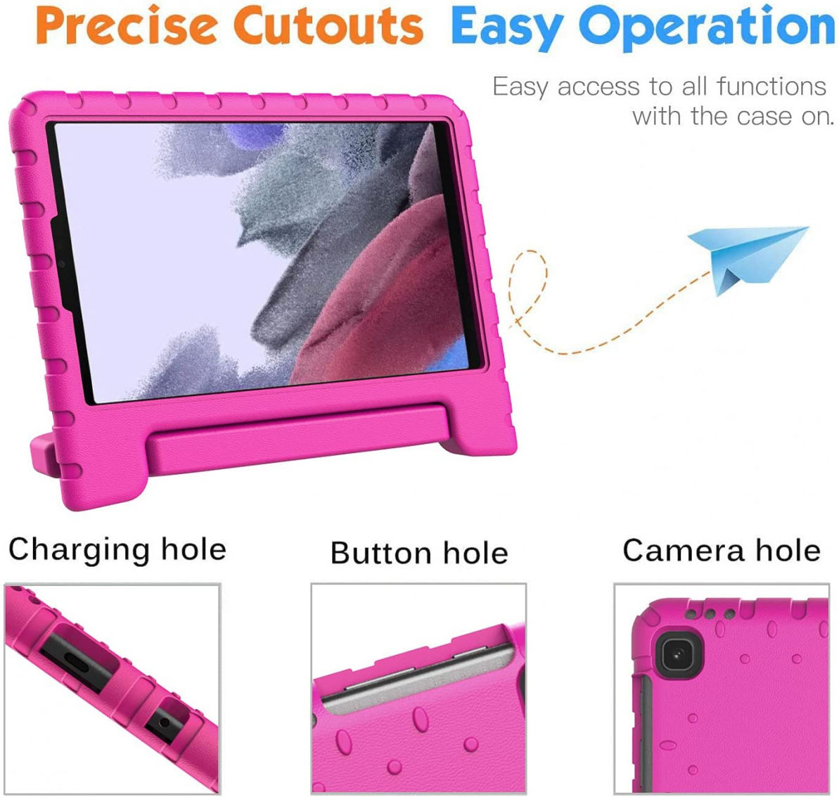 Samsung Galaxy Tab A7 Lite Kinder Tablethoes met Handvat Roze afbeelding 8