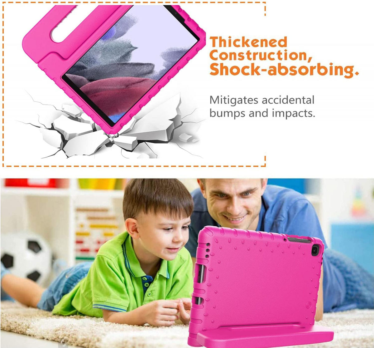 Samsung Galaxy Tab A7 Lite Kinder Tablethoes met Handvat Roze afbeelding 11