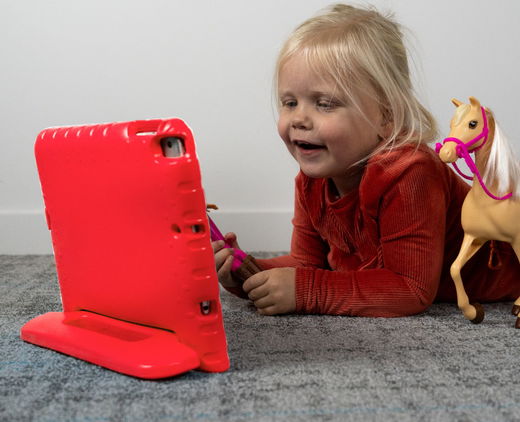 Samsung Galaxy Tab A7 Lite Kinder Tablethoes met Handvat Rood afbeelding 4