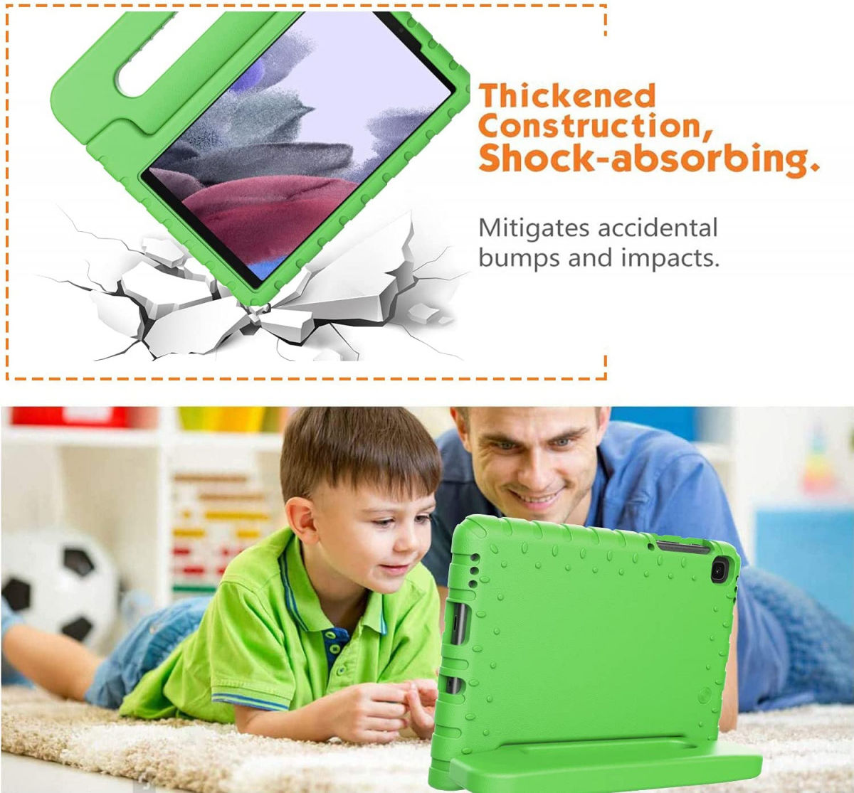 Samsung Galaxy Tab A7 Lite Kinder Tablethoes met Handvat Groen afbeelding 5