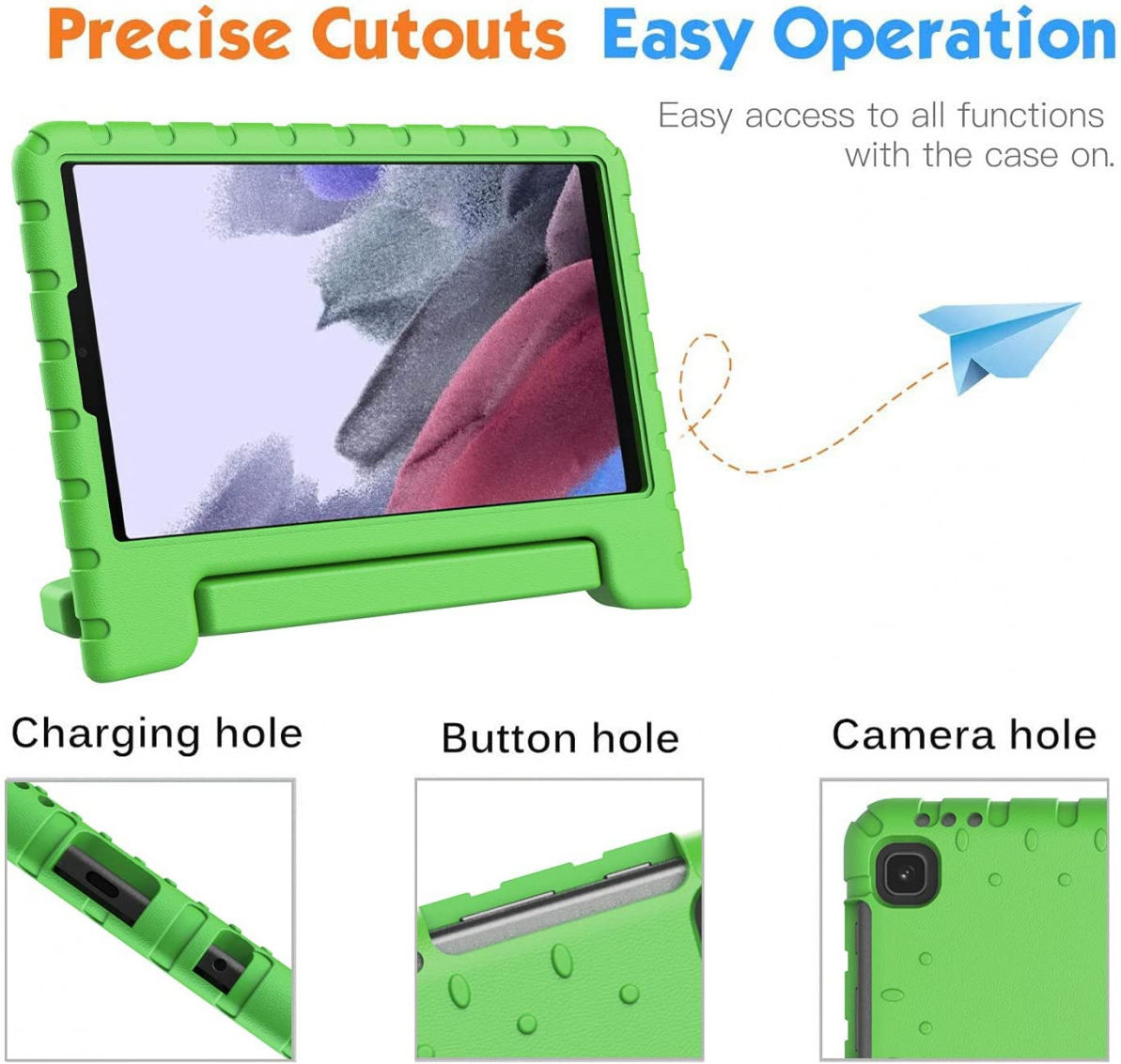 Samsung Galaxy Tab A7 Lite Kinder Tablethoes met Handvat Groen afbeelding 6