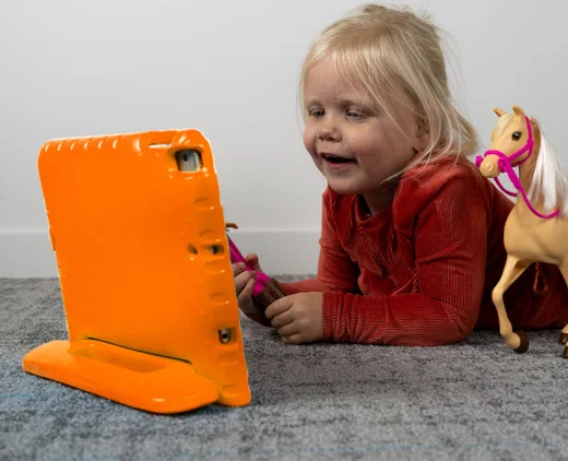Samsung Galaxy Tab A7 Lite Kinder Tablethoes met Handvat Oranje afbeelding 3