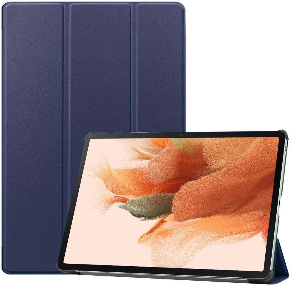 Samsung Galaxy Tab S7 FE Hoes Tri-Fold Book Case Kunstleer Blauw afbeelding 1