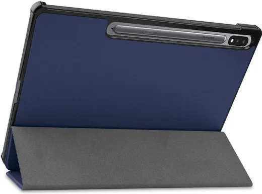 Samsung Galaxy Tab S7 FE Hoes Tri-Fold Book Case Kunstleer Blauw afbeelding 13